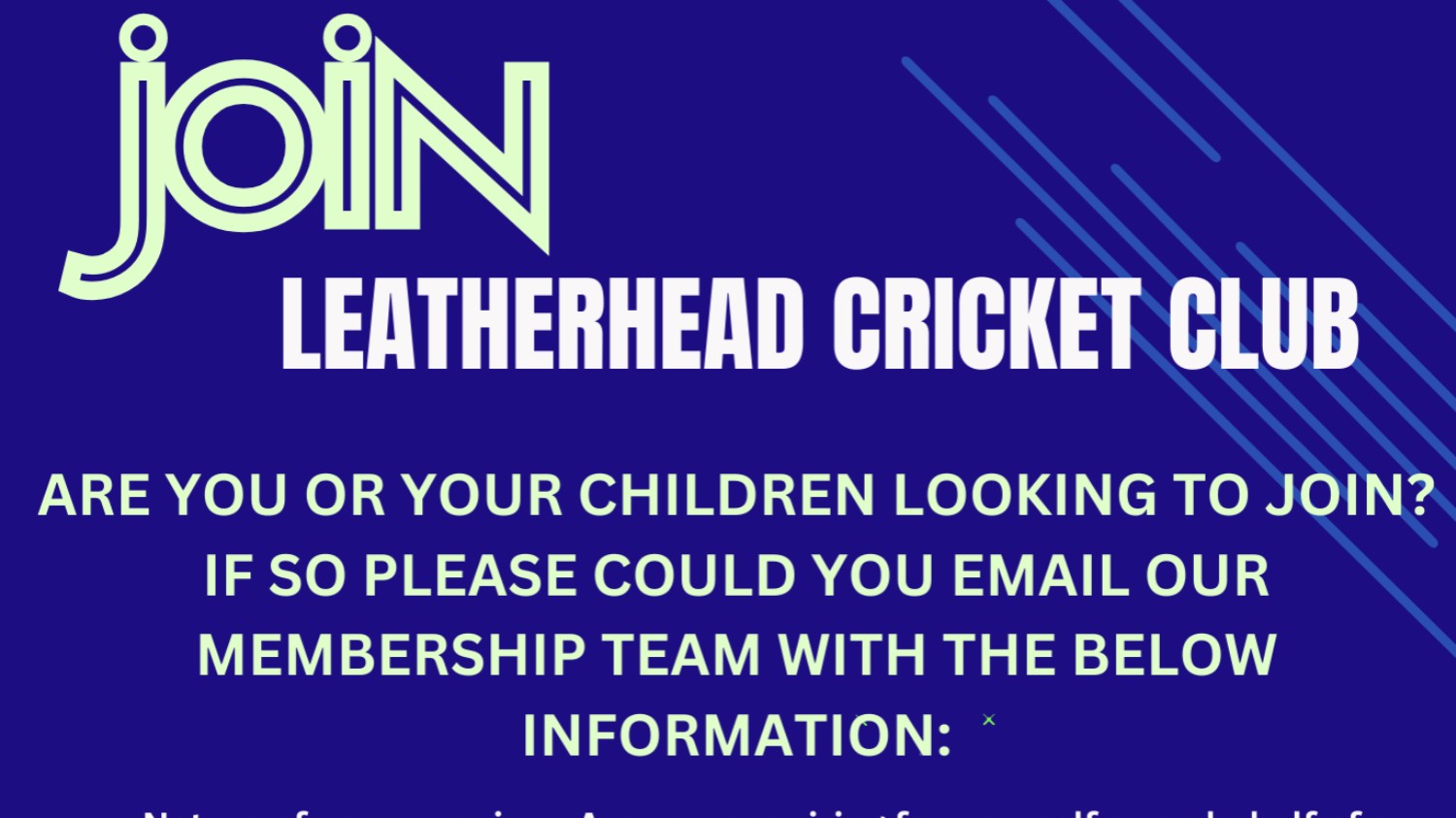Looking to join Leatherhead Cricket Club