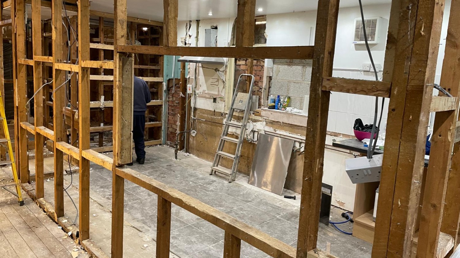 Interior walls come down as extension picks up pace